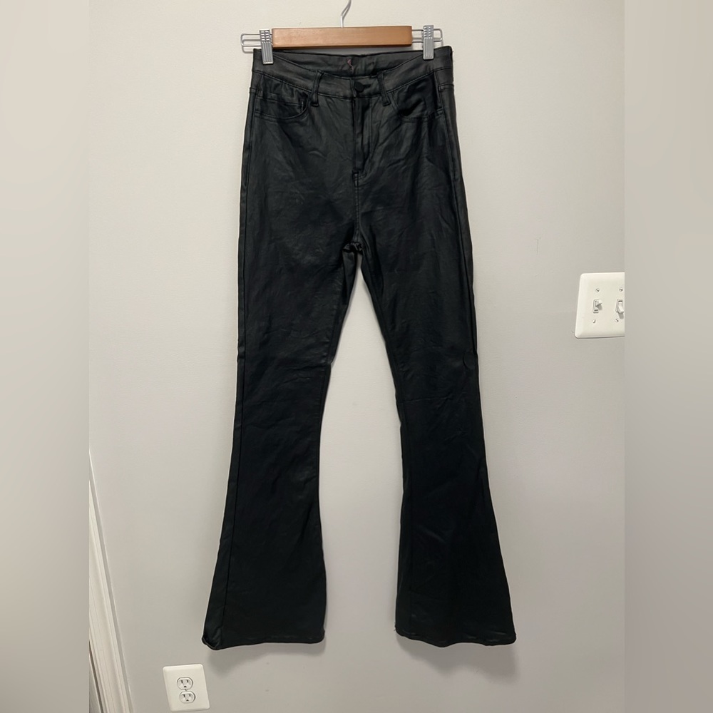 Edikted faux leather flair pants